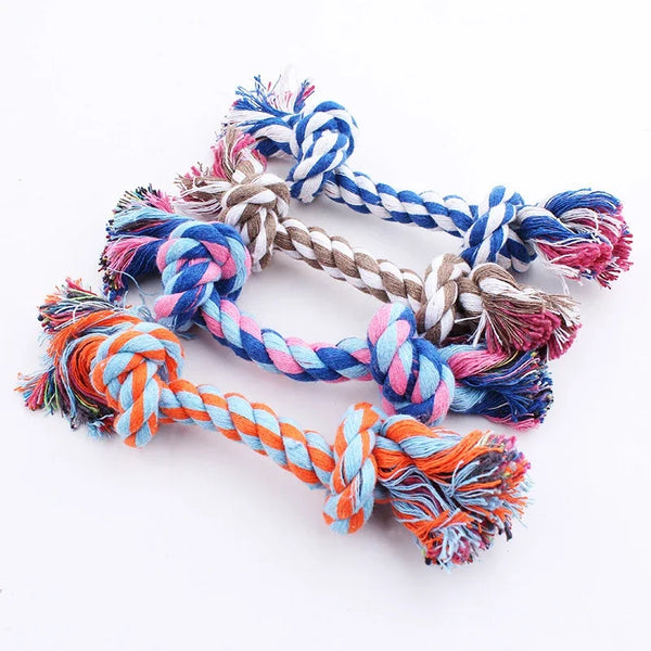 Cotton Rope Dog Toy — Natural Knot Chew (3 Pack)